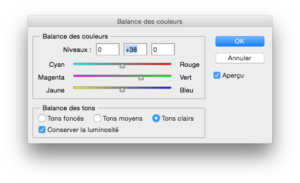 balance des couleurs logiciel retouche photo