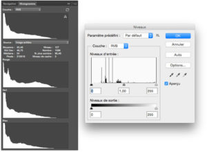 histogramme niveaux photoshop sous expose