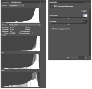 reglage avant modification luminosite contraste photoshop