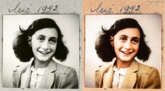 Top 25 photos anciennes historiques colorisées Anne Frank