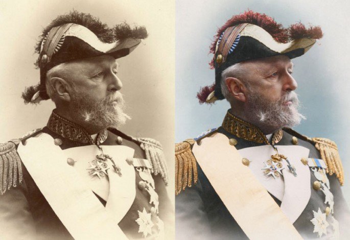 Top 25 photos anciennes historiques colorisées Oscar II roi de Suède et de Norvège