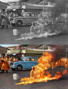 Top 25 photos anciennes historiques colorisées Thich Quang Duc s'immolant par le feu